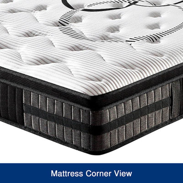 King Mattress In Gel Memory Foam Pocket Coil Medium Firm Bed 34Cm Thick Mattresses