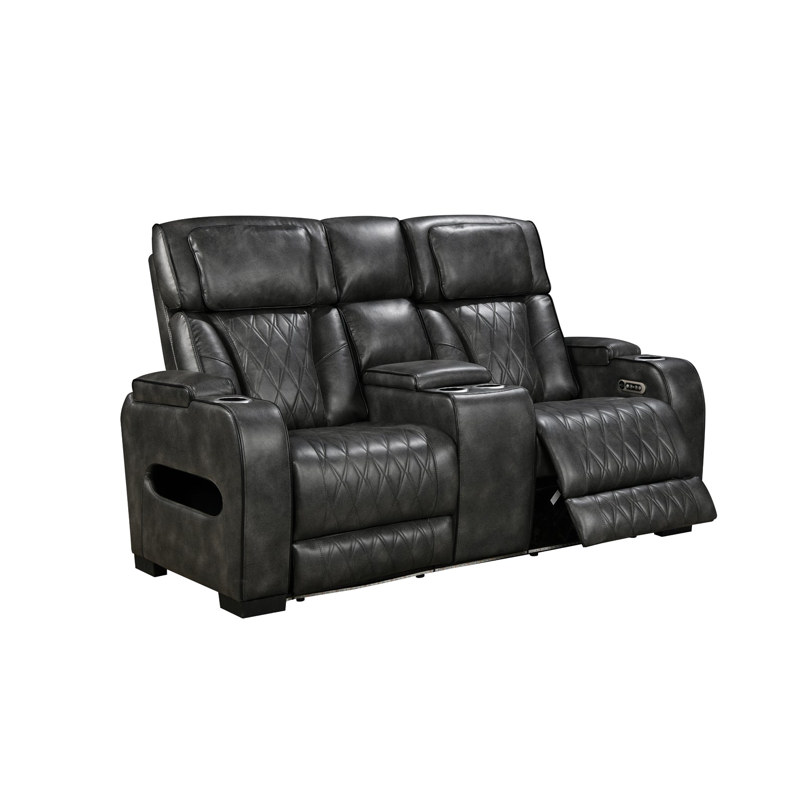 2 Seater Electric Air Leather Dark Grey Recliner Electric Massage Chairs