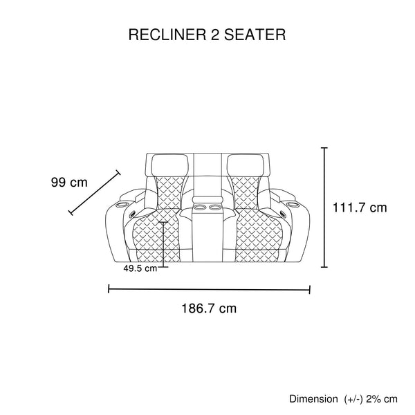 2 Seater Electric Air Leather Dark Grey Recliner Electric Massage Chairs