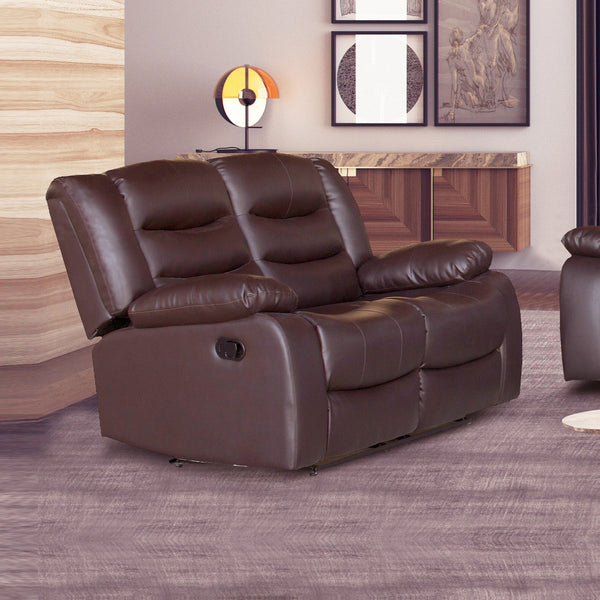 2 Seater Recliner Sofa In Faux Leather Lounge Couch Brown Sofas Armchairs & Couches