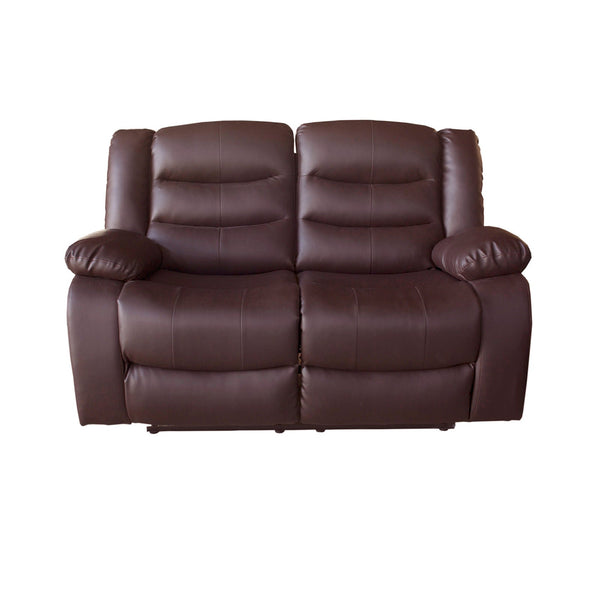 2 Seater Recliner Sofa In Faux Leather Lounge Couch Brown Sofas Armchairs & Couches