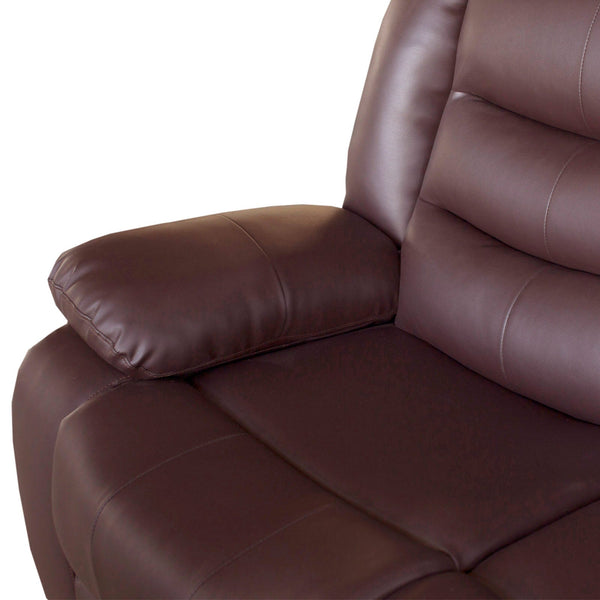 2 Seater Recliner Sofa In Faux Leather Lounge Couch Brown Sofas Armchairs & Couches