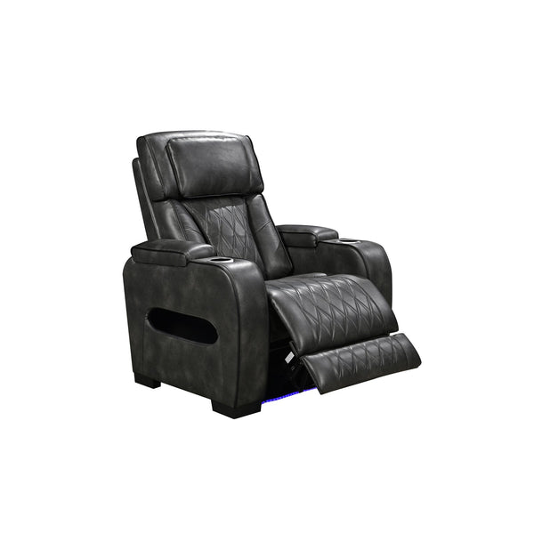3 1 Seater Electric Air Leather Dark Grey Recliner Set Electric Massage Chairs