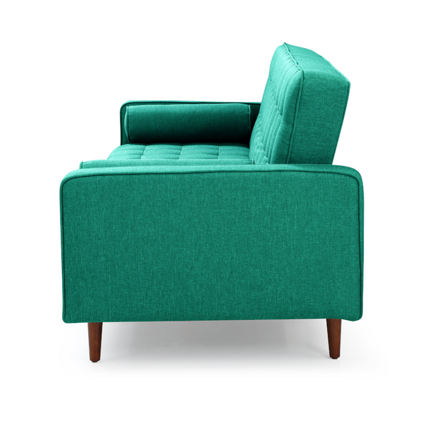 Sofa Bed 3 Seater Button Tufted Lounge Set For Living Room Couch In Velvet Green Colour Sofa Beds