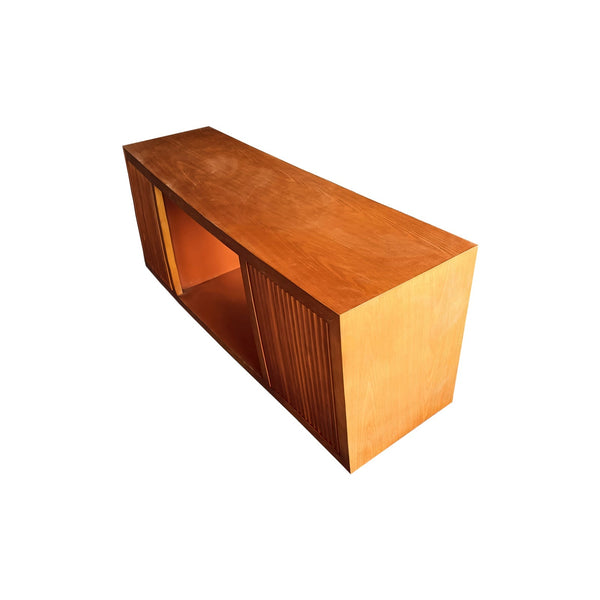 Tv Cabinet Mdf Brown Colour Two Sideboards Open Space Sideboards & Buffets
