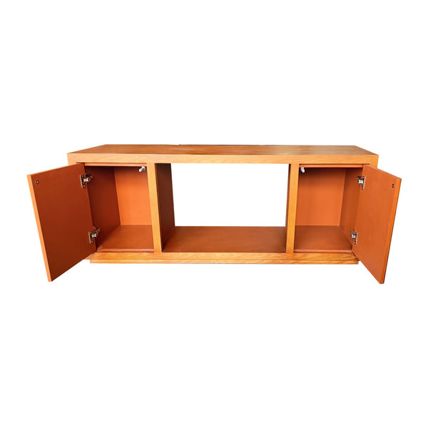 Tv Cabinet Mdf Brown Colour Two Sideboards Open Space Sideboards & Buffets