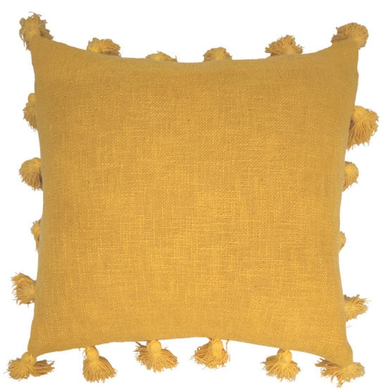 Cushions & Decorative Pillows Status Collections Mustard Cushion With Tassels 45X45cm