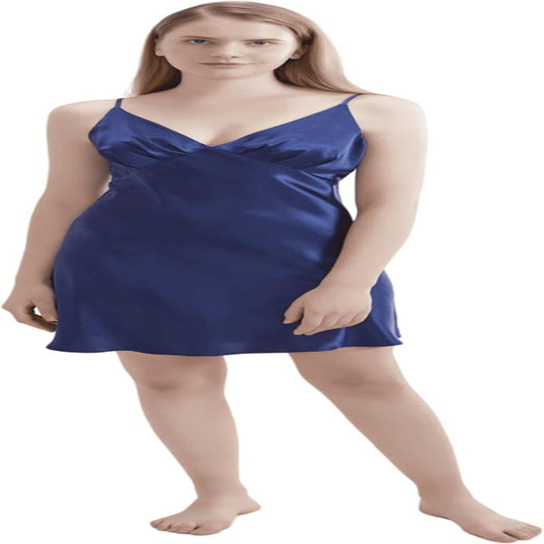 Silk Chemise Navy Blue Medium Luxurious For Women Soft Lightweight & Elegant Sleepwear