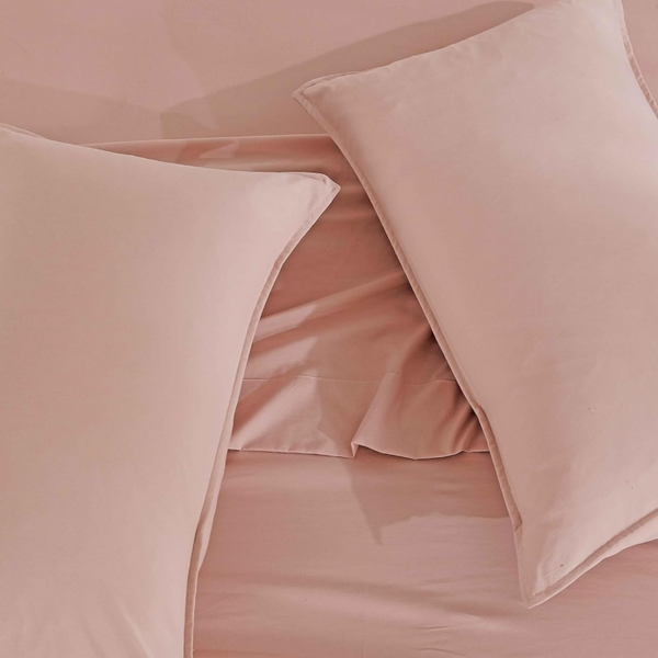 Cleverpolly Washed Microfibre Quilt Cover Set (Pink Queen) Quilt Covers