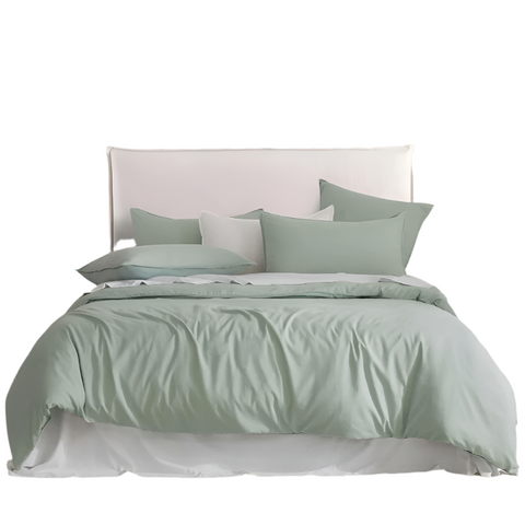 Cleverpolly Washed Microfibre Quilt Cover Set (Sage King) Quilt Covers