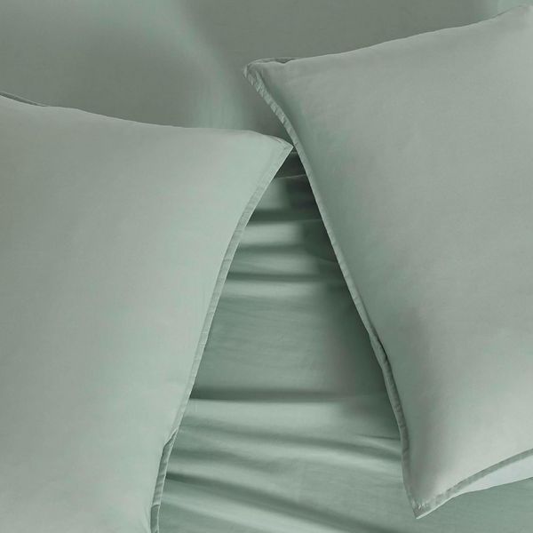 Cleverpolly Washed Microfibre Quilt Cover Set (Sage Double) Quilt Covers