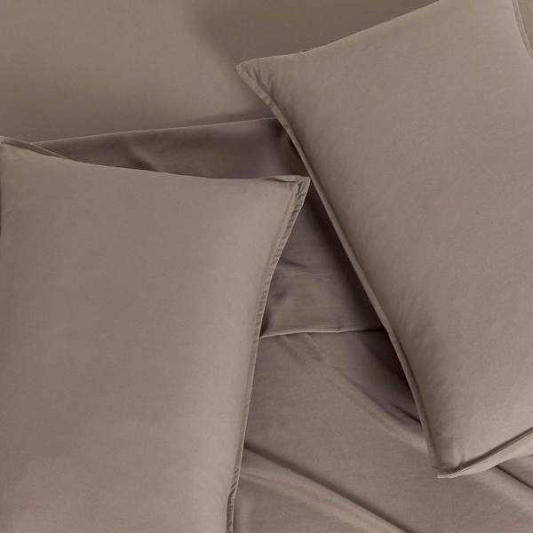 Cleverpolly Washed Microfibre Quilt Cover Set (Truffle Double) Quilt Covers