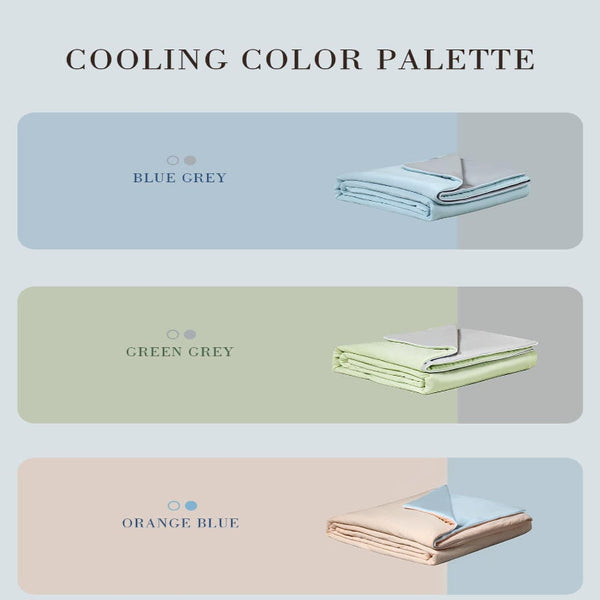 Ice Cooling Reversible Summer Comforter Blanket (Green And Grey Single/Double) Blankets