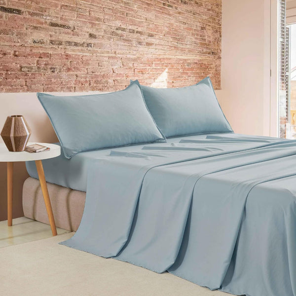 Cleverpolly Washed Microfibre Sheet Set (Blue Single) Sheets