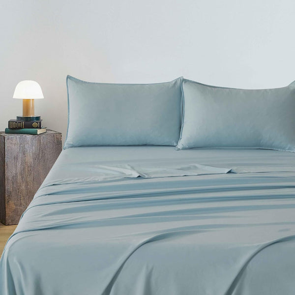 Cleverpolly Washed Microfibre Sheet Set (Blue Single) Sheets