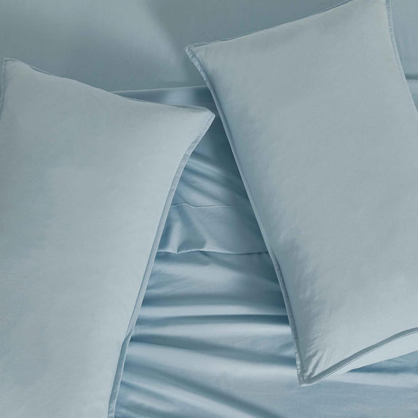 Cleverpolly Washed Microfibre Sheet Set (Blue Single) Sheets