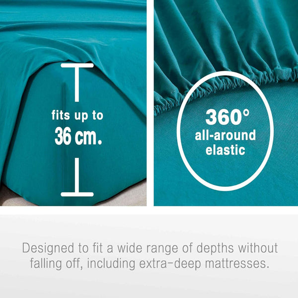 Washed Microfibre Sheet Set (Teal Single) Sheets