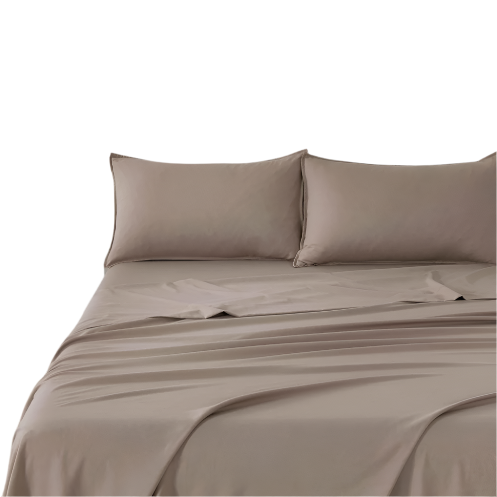 Washed Microfibre Sheet Set (Truffle Single) Sheets