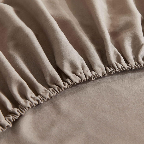 Washed Microfibre Sheet Set (Truffle Single) Sheets