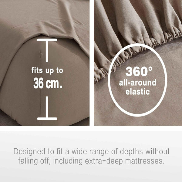 Washed Microfibre Sheet Set (Truffle Single) Sheets