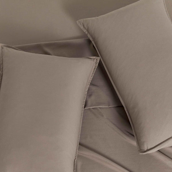 Washed Microfibre Sheet Set (Truffle Single) Sheets