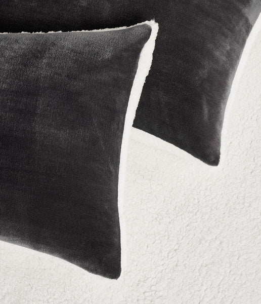 Gioia Casa 2 In 1 Teddy Sherpa Quilt Cover Set (Charcoal Double) Quilt Covers