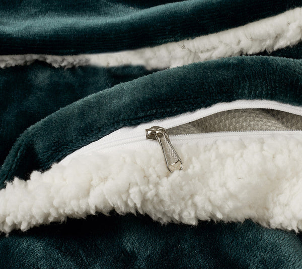 Gioia Casa 2 In 1 Teddy Sherpa Quilt Cover Set (Emerald Green Double) Quilt Covers