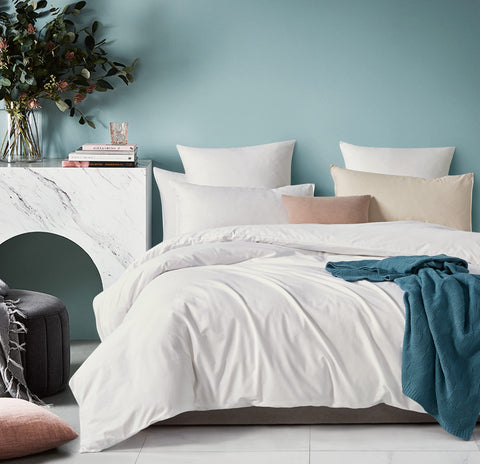 100% Cotton Washed Bed Quilt Cover Set White Double Size Double Bed Quilts