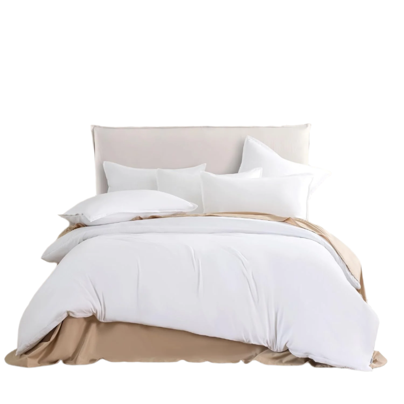 Cleverpolly Washed Microfibre Quilt Cover Set (White Double) Quilt Covers