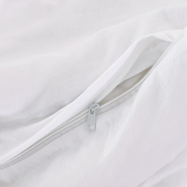 Cleverpolly Washed Microfibre Quilt Cover Set (White Double) Quilt Covers