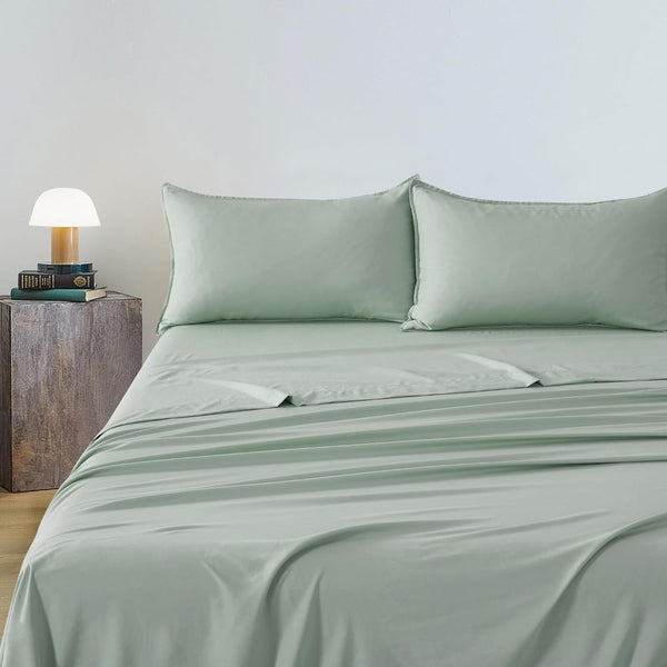Cleverpolly Washed Microfibre Sheet Set (Sage Double) Sheets