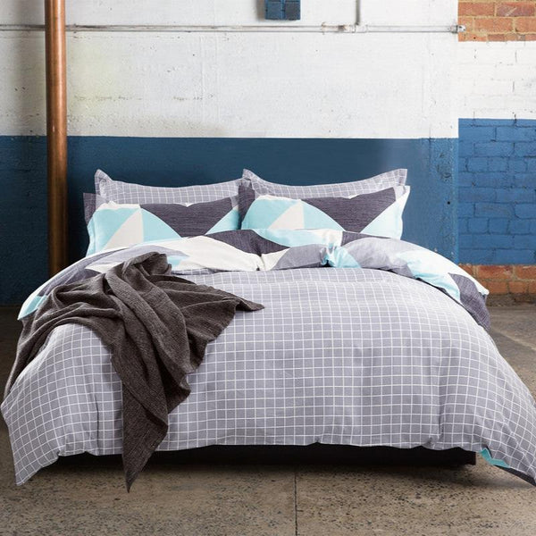 Gioia Casa Modern City 100% Cotton Reversible Quilt Cover Set Queen Size Quilt Covers