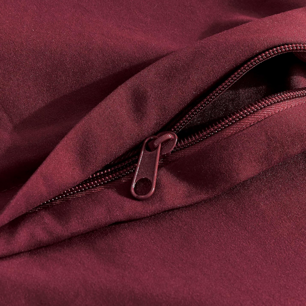 Cleverpolly Washed Microfibre Quilt Cover Set (Burgundy Single) Quilt Covers