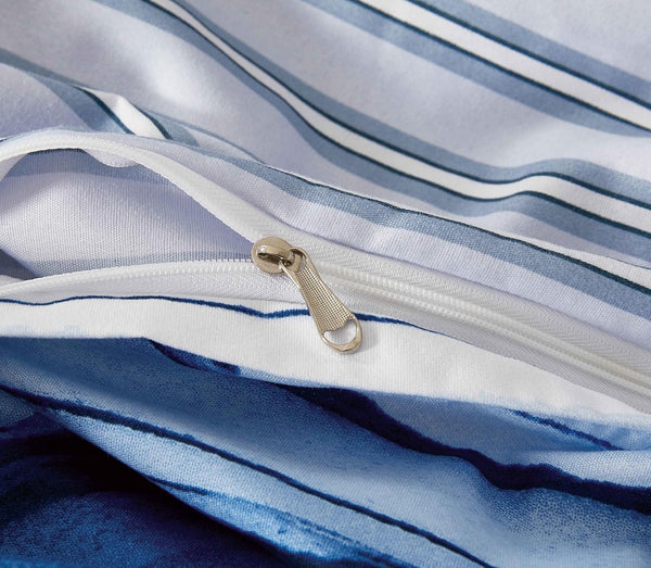 Print Microfibre Quilt Cover Set Ultra Soft With Zipper Closure Ethan King Size King Doonas