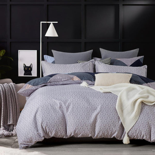 Cleverpolly Jay Microfiber Reversible Quilt Cover Set King Size King Doonas