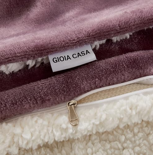 2 In 1 Teddy Sherpa Quilt Cover Set (Mauve King) Quilt Covers