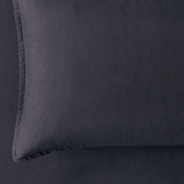 Gioia Casa Bamboo Microfibre European Pillowcase X2 (One Pair) Charcoal Pillow Cases