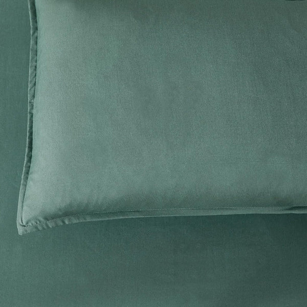 Gioia Casa Bamboo Microfibre European Pillowcase X2 (One Pair) Green Pillow Cases