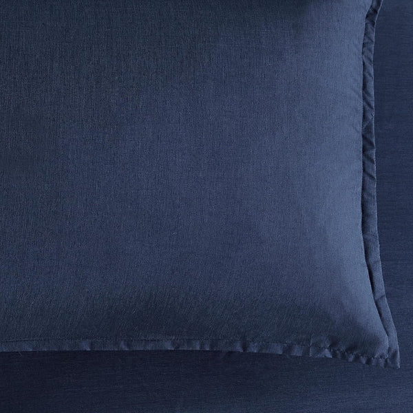 Bamboo Microfibre European Pillowcase X2 (One Pair) Navy Pillow Cases