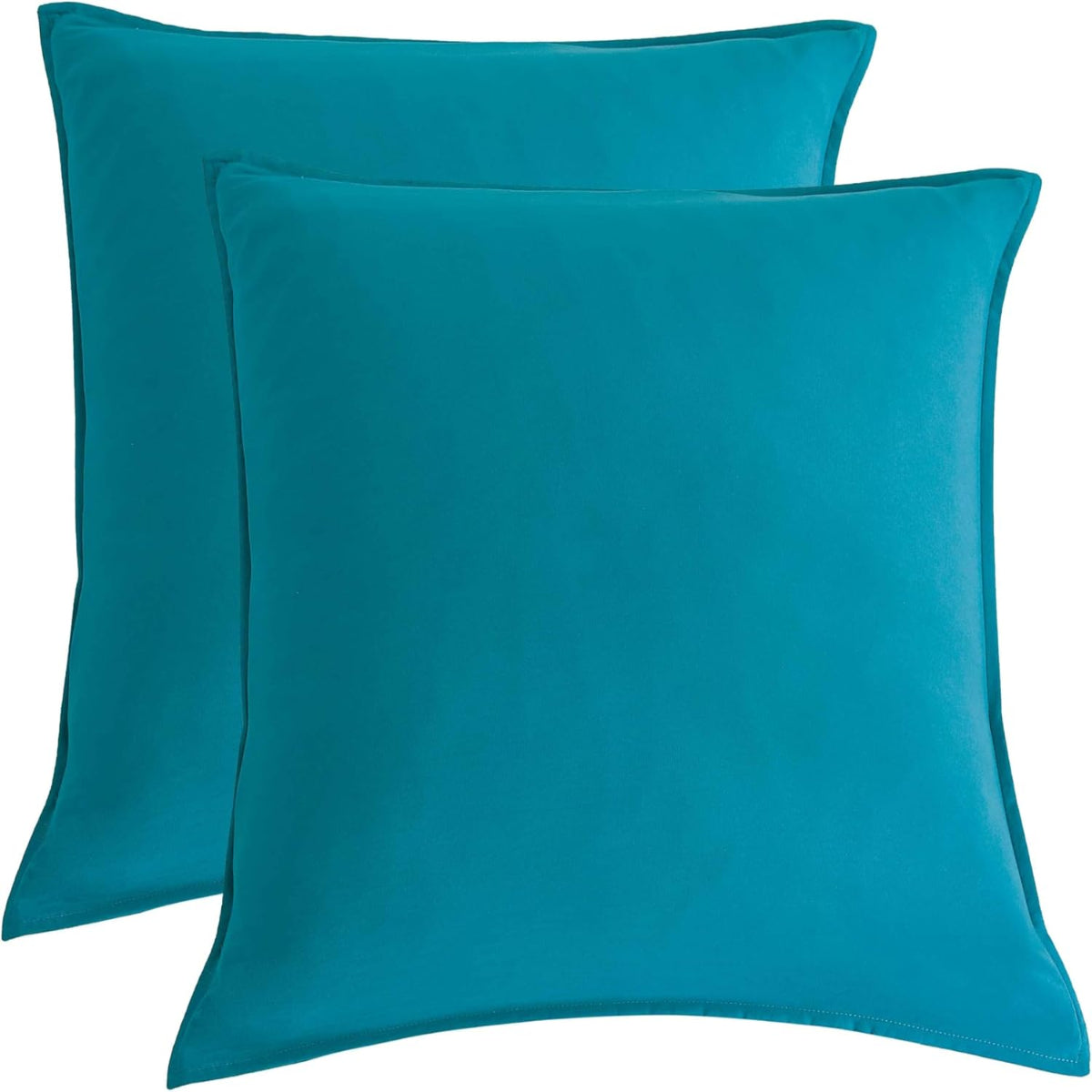 Cleverpolly Twin Pack Washed Microfibre Pillowcase (Teal Square) Pillow Cases