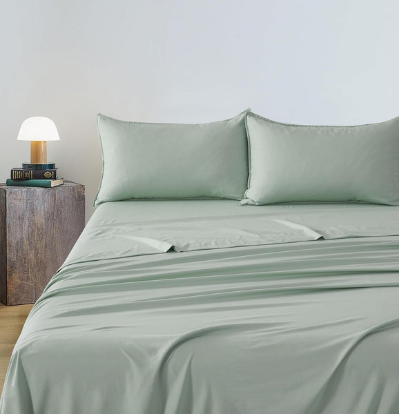 Cleverpolly Washed Microfibre Sheet Set (Sage King Single) Sheets