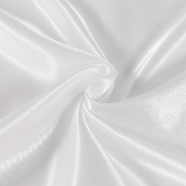 Satin Pillowcases Silky Soft Polyester With Zipper Closure White 48Cm X 73Cm (Twin Pack) Pillow Cases