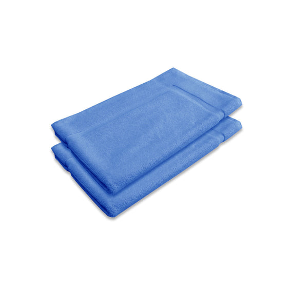 Bath Mats Rugs & Toilet Covers Assorted Brands 800Gsm Set Of 2 Cotton Bath Mat Blue