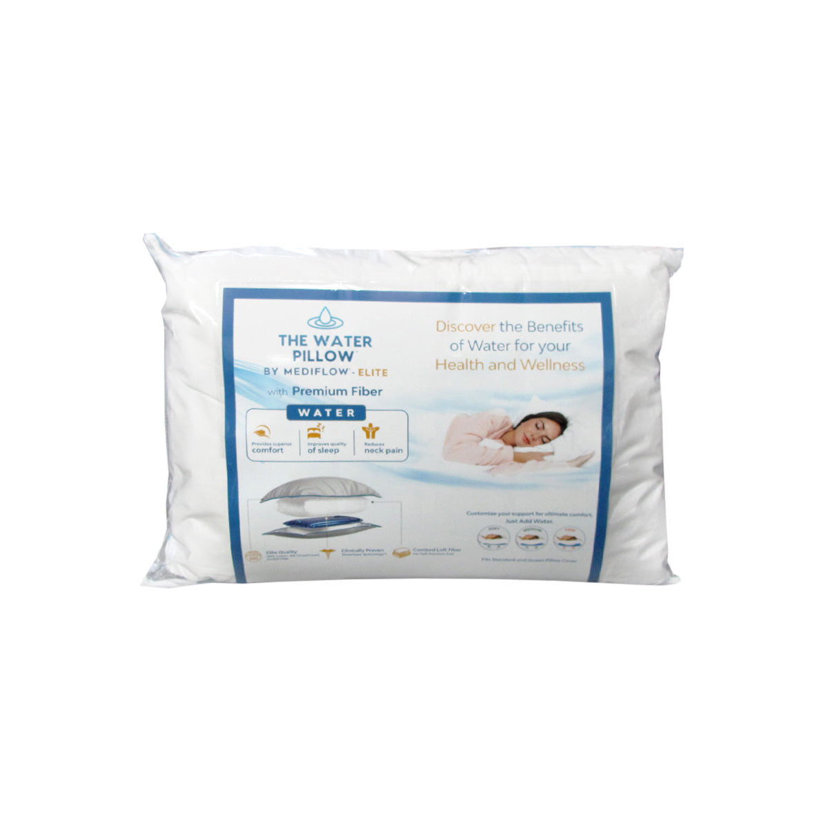Mediflow Elite Premium Fiber Water Pillow 50 X 70 Cm Pillows