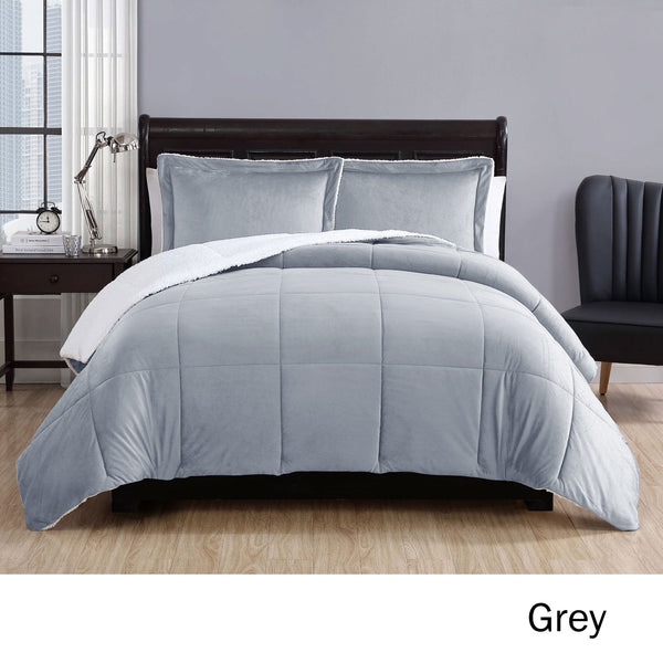 3 Piece Micro Mink Comforter Set Grey King King Comforter Sets