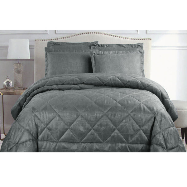 Hotel Living Eli Jacquard Comforter Set King Charcoal King Comforter Sets