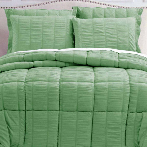 Hotel Living Seersucker Comforter Set Queen Green Comforter Sets Queen