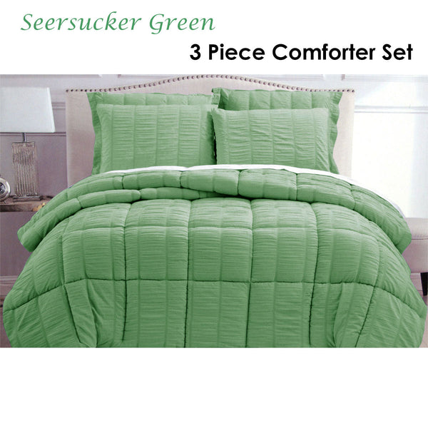 Hotel Living Seersucker Comforter Set Queen Green Comforter Sets Queen