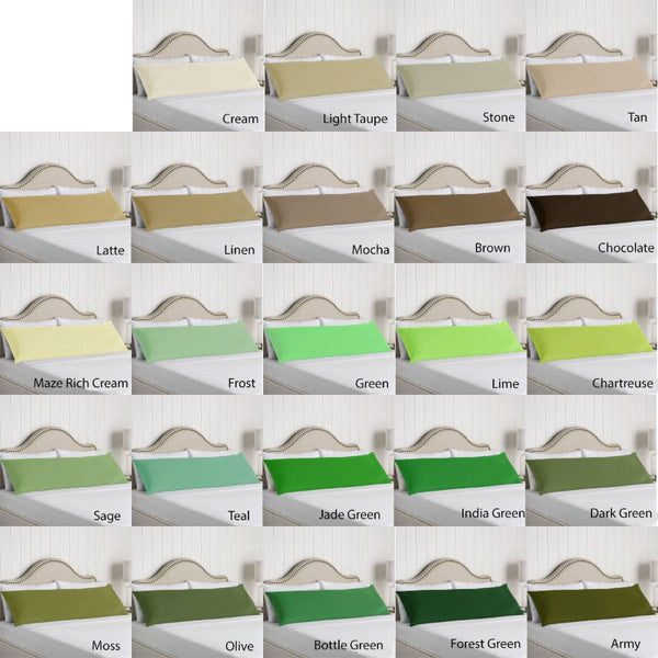 Artex 100% Cotton Body Pillowcase Chartreuse Pillow Cases