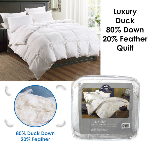 Luxury Duck 80% Down 20% Feather Quilt King Quilt Covers